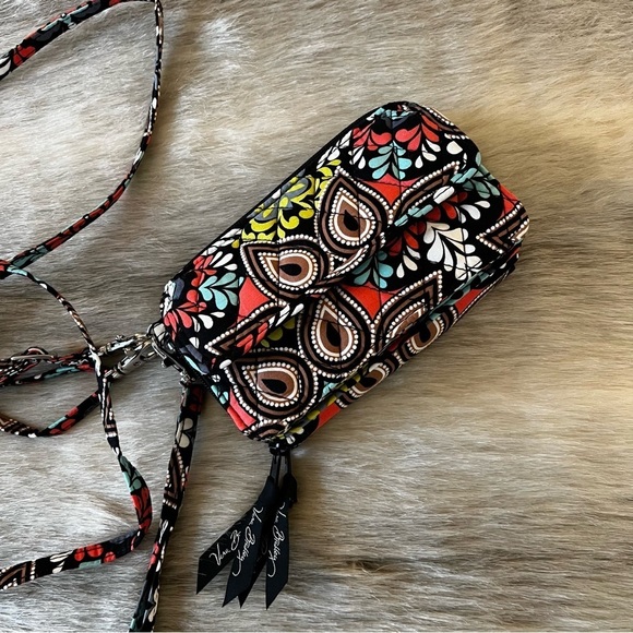 New VERA BRADLEY Sierra 2015 All in One Wristlet Brown Orange Lipstick Case - Picture 1 of 13